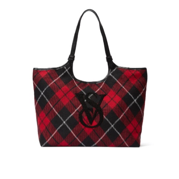 Victoria's Secret Handbags - VICTORIA'S SECRET Limited Edition Red Plaid Tote Bag